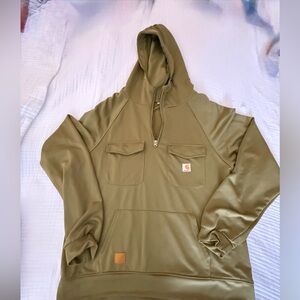 Carhartt Men's Olive Green 1/2 zip Hoodie
